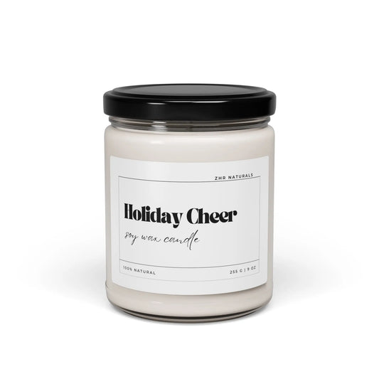 Holiday Cheer Soy Candle — 9oz Scented Jar (Holiday Pine & Warm Spice) Printify Home Decor