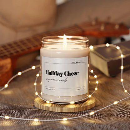 Holiday Cheer Soy Candle — 9oz Scented Jar (Holiday Pine & Warm Spice) Printify Home Decor