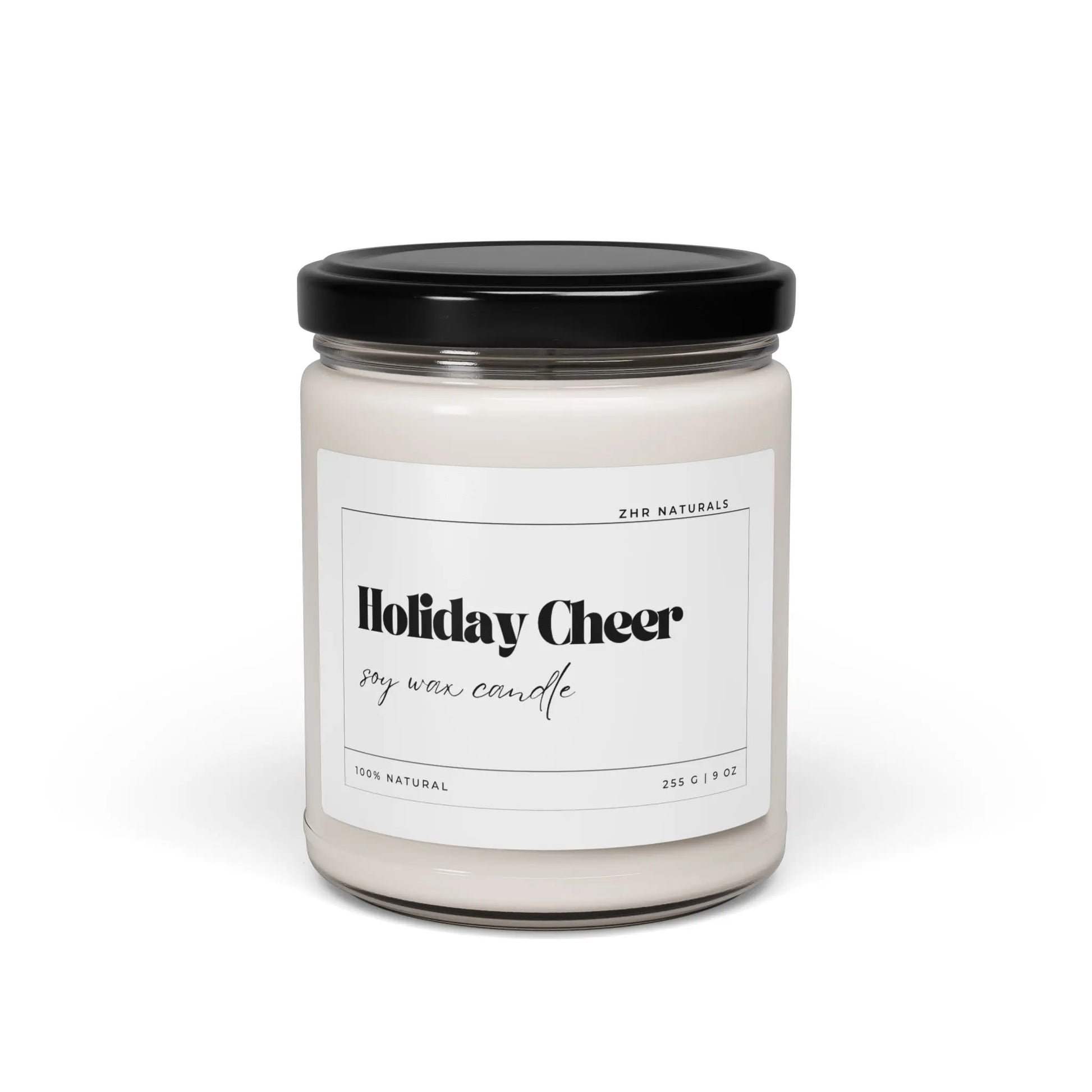 Holiday Cheer Soy Candle — 9oz Scented Jar (Holiday Pine & Warm Spice) Printify Home Decor