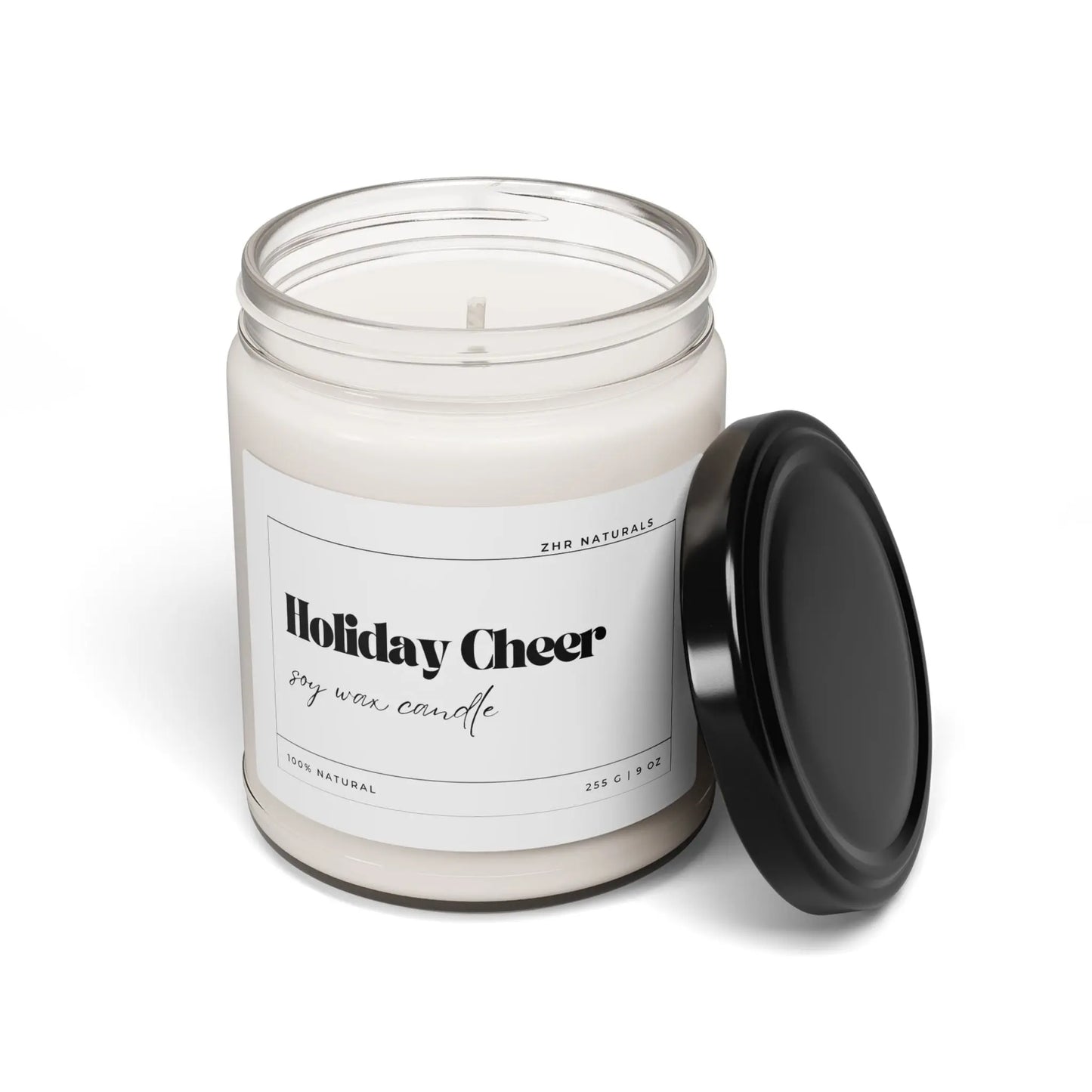 Holiday Cheer Soy Candle — 9oz Scented Jar (Holiday Pine & Warm Spice) Printify Home Decor