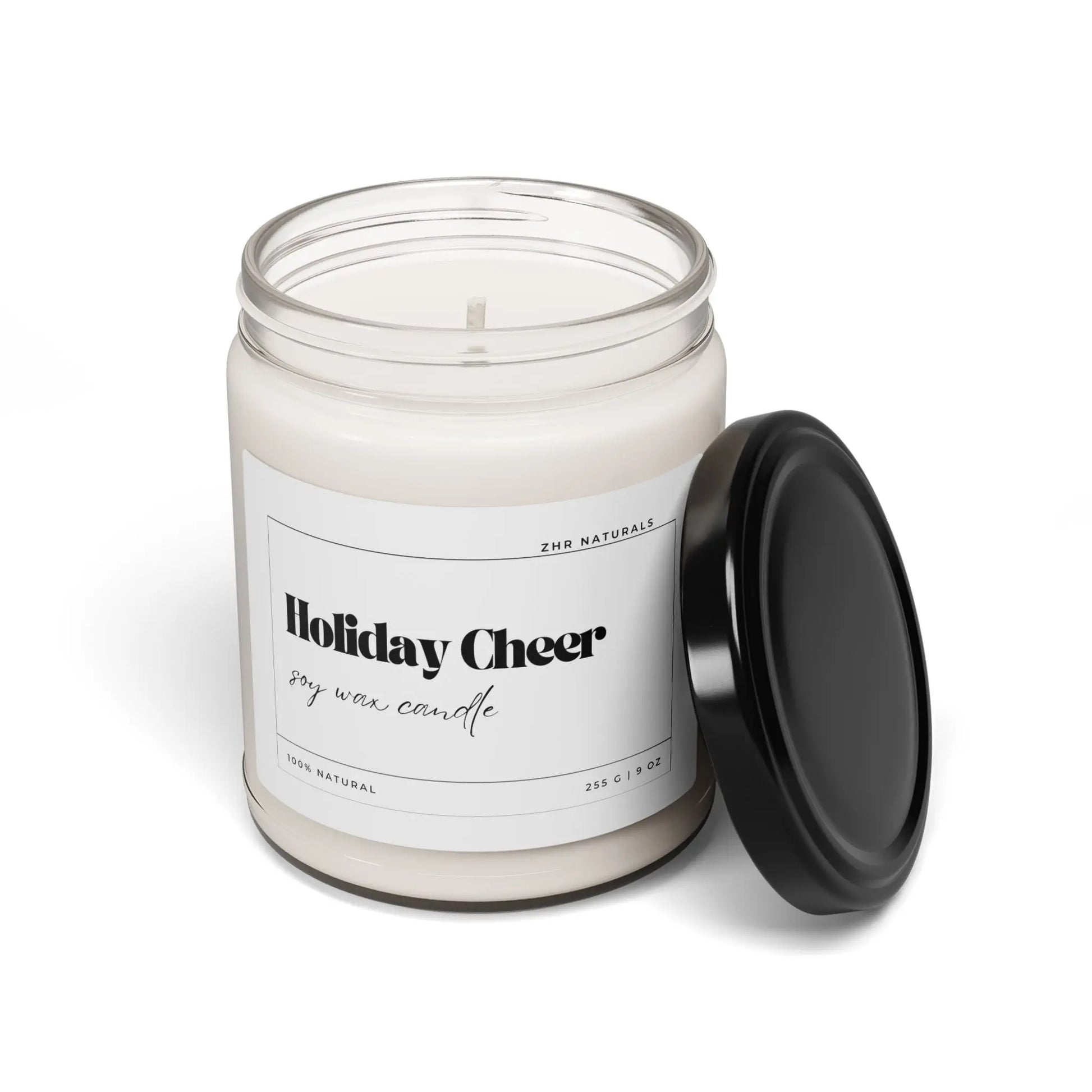 Holiday Cheer Soy Candle — 9oz Scented Jar (Holiday Pine & Warm Spice) Printify Home Decor